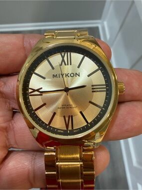 Miykon Gold Tone Watch 43.5mm New With Tags